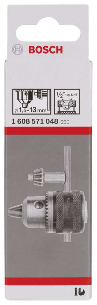 Bosch - 1,5-13 mm - 1/2''-20 Anahtarlı Mandren