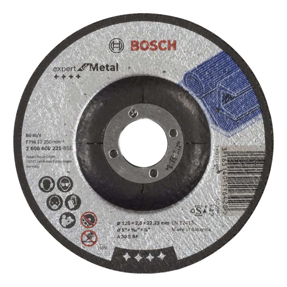 Bosch - 125*2,5 mm Expert Serisi Bombeli Metal Kesme Diski (Taş)