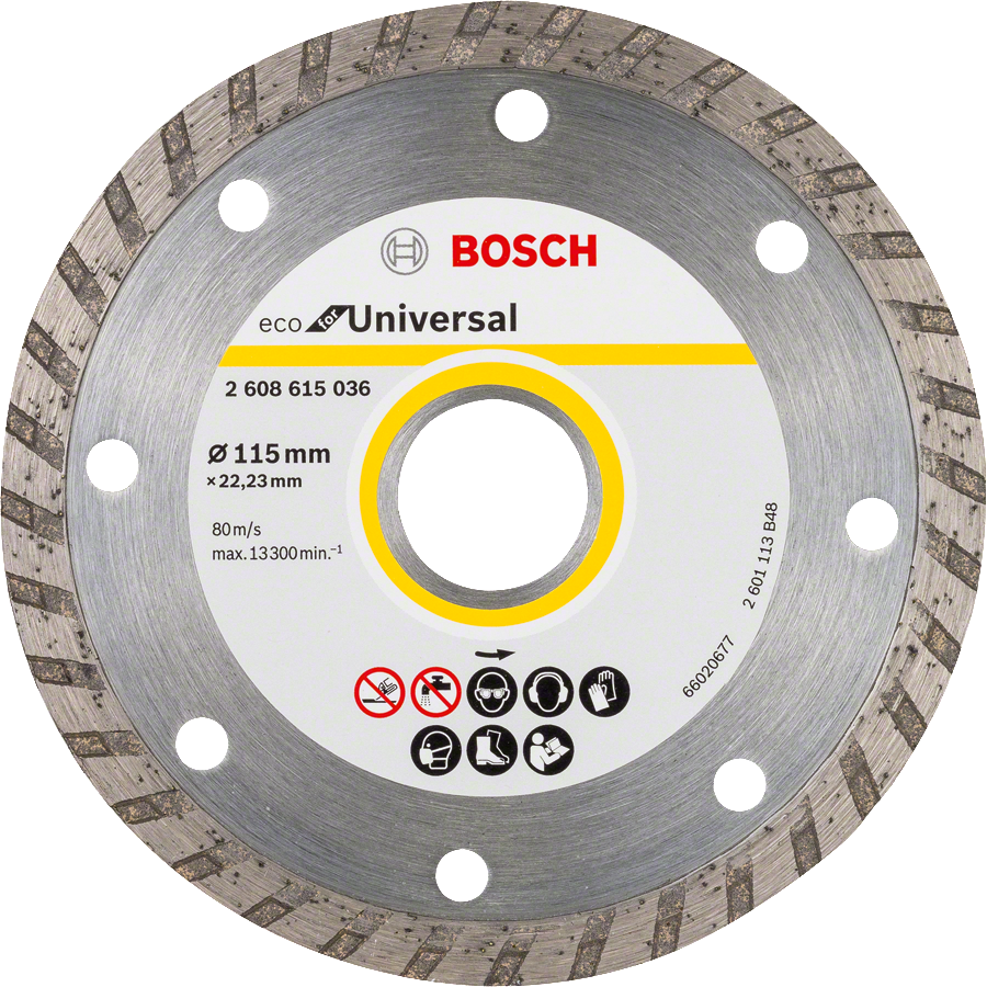 Bosch - Ekonomik Seri 9+1 Genel Yapı Malzemeleri İçin Elmas Kesme Diski 115 mm Turbo