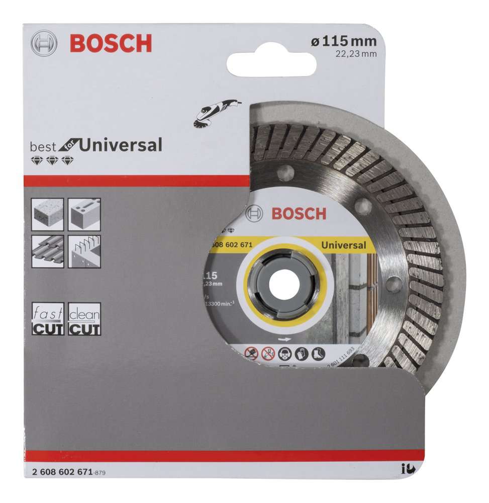 Bosch - Best Serisi Genel Yapı Malzemeleri İçin Turbo Segmanlı Elmas Kesme Diski 115 mm