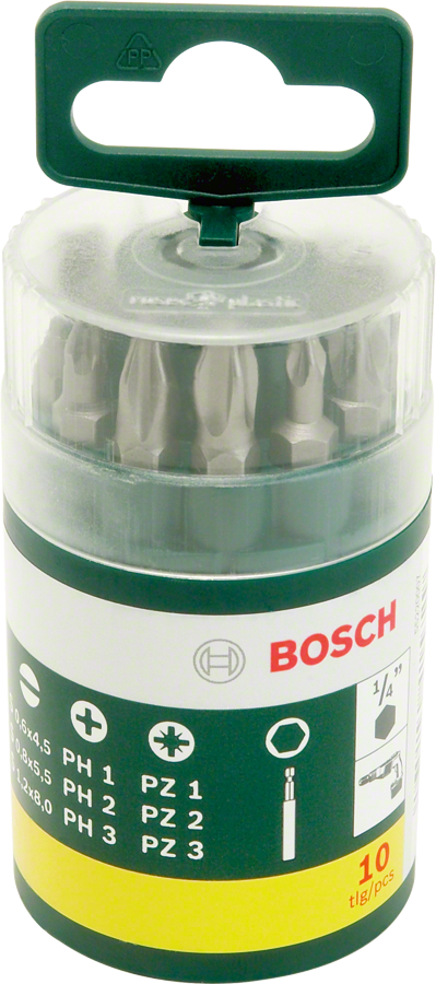 Bosch - 10 Parça Vidalama Ucu Seti (PH+PZ+S)