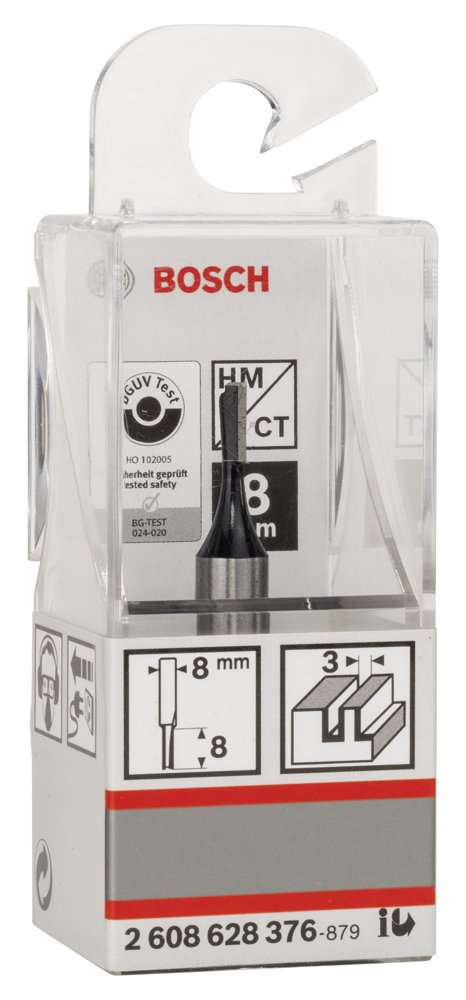 Bosch - Standard Seri Ahşap İçin Tek Oluklu, Sert Metal Düz Freze Ucu 8*3*51 mm