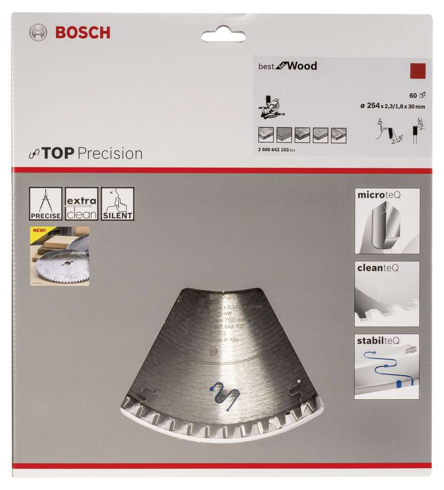 Bosch - Best Serisi Hassas Kesim Ahşap için Daire Testere Bıçağı 254*30 mm 60 Diş