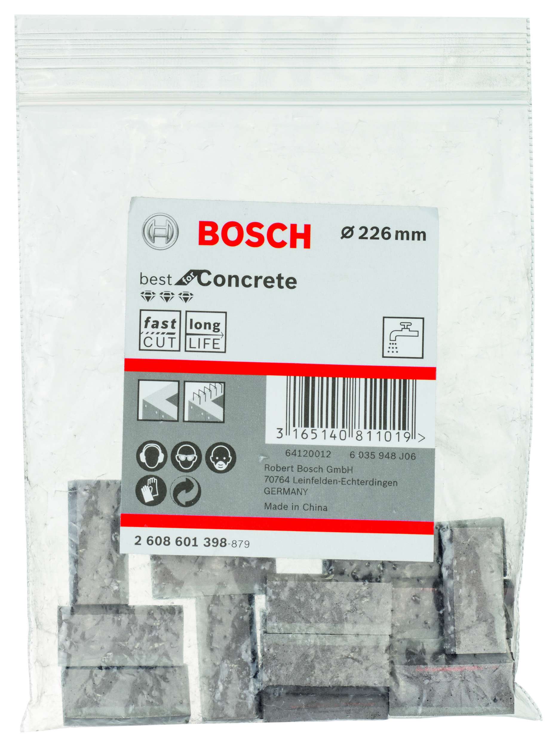 Bosch - Best Serisi Elmas Sulu Karot Uç Segmanı 226 mm İçin 15 Parça