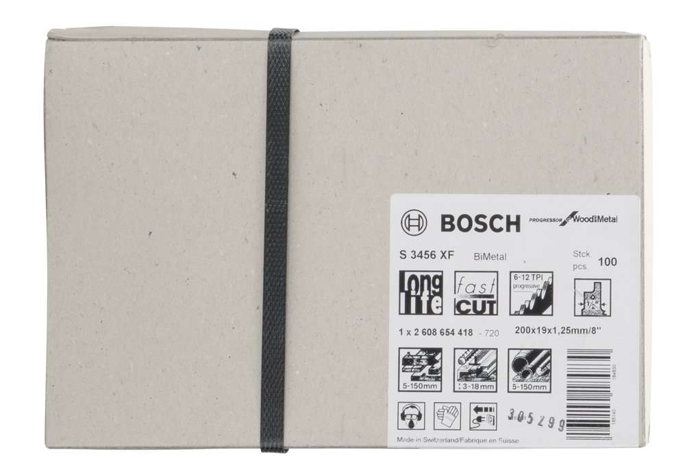 Bosch - Progressor Serisi Ahşap Ve Metal için Panter Testere Bıçağı S 3456 XF - 100'lü