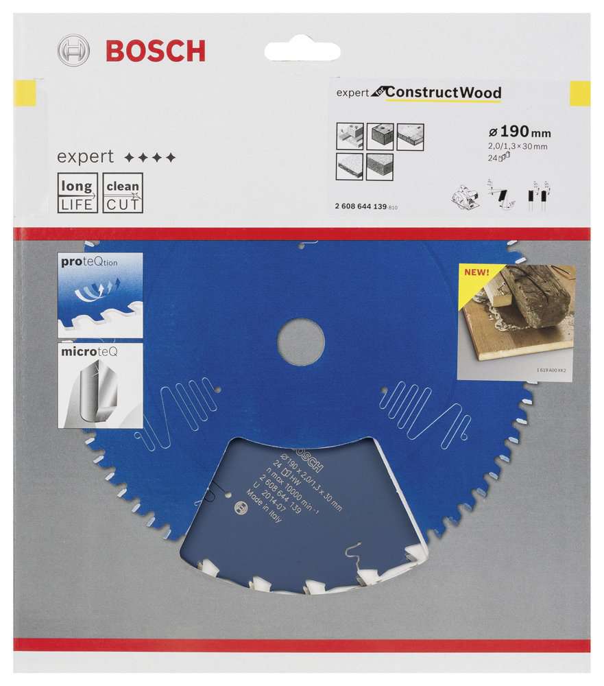 Bosch - Expert Serisi İnşaat Ahşabı için Daire Testere Bıçağı 190*30 mm 24 Diş