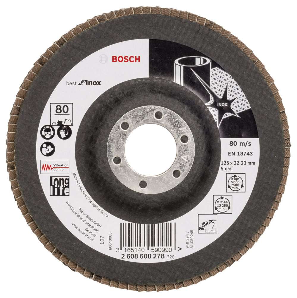 Bosch - 125 mm 80 Kum Best Serisi Inox Flap Disk
