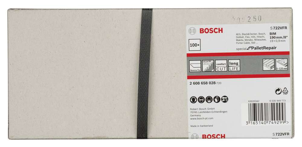 Bosch - Special for Serisi Palet Tamiri için Panter Testere Bıçağı S 722 VFR 100'lü