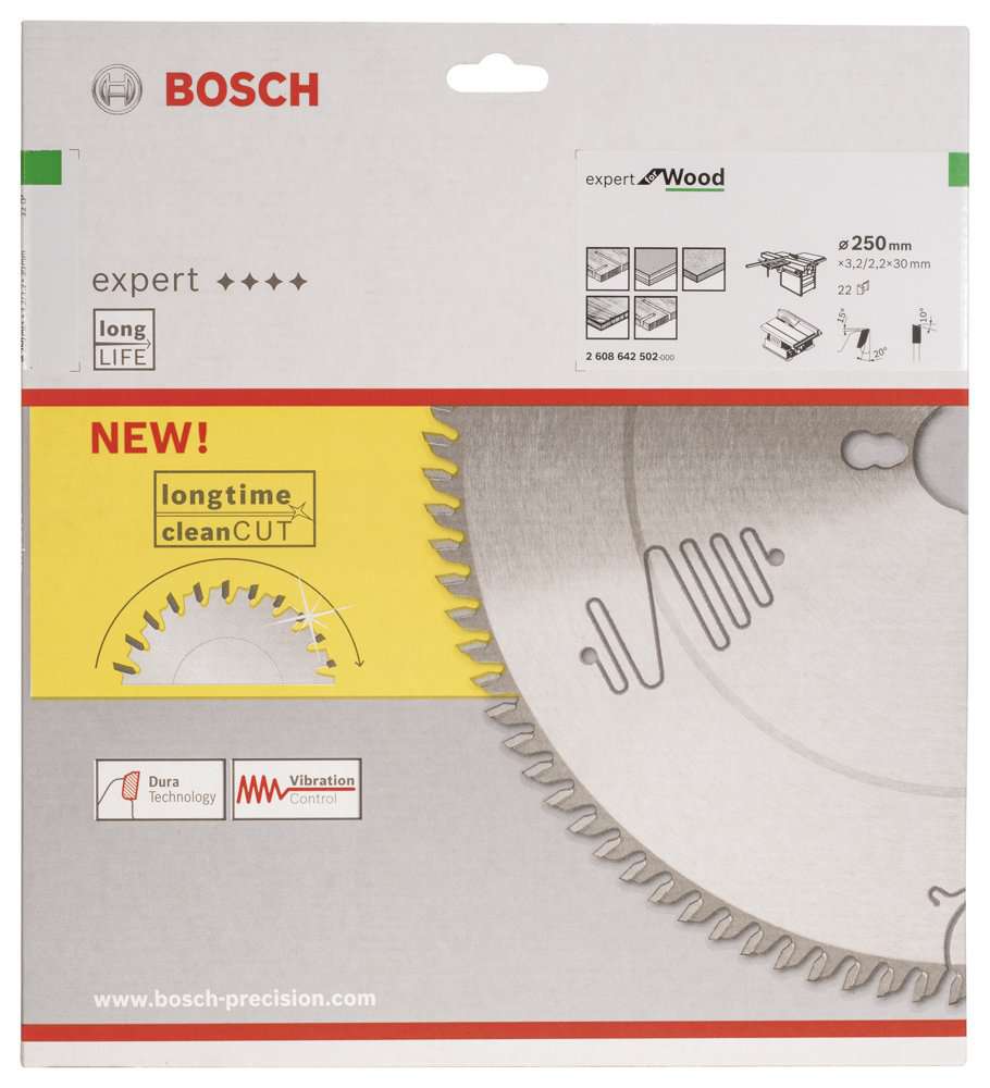 Bosch - Expert Serisi Ahşap için Daire Testere Bıçağı 250*30 mm 22 Diş
