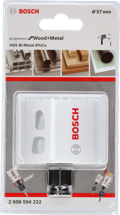 Bosch - Yeni Progressor Serisi Ahşap ve Metal için Delik Açma Testeresi (Panç) 57 mm