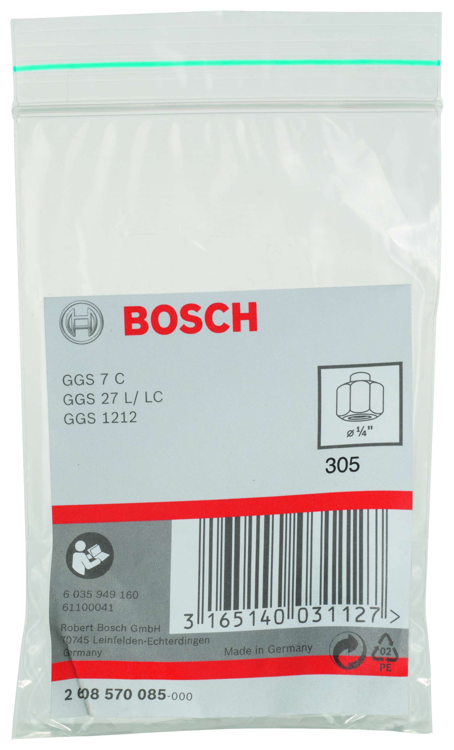 Bosch - GGS 7C-27 L/C Sıkma Somunlu Penset 1/4''