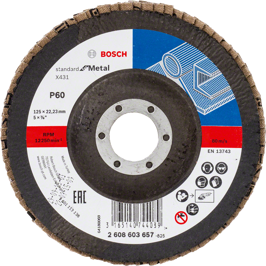 Bosch - 125 mm 60 Kum Standard Seri AlOX Flap Disk