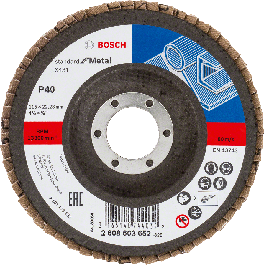 Bosch - 115 mm 40 Kum Standard Seri AlOX Flap Disk