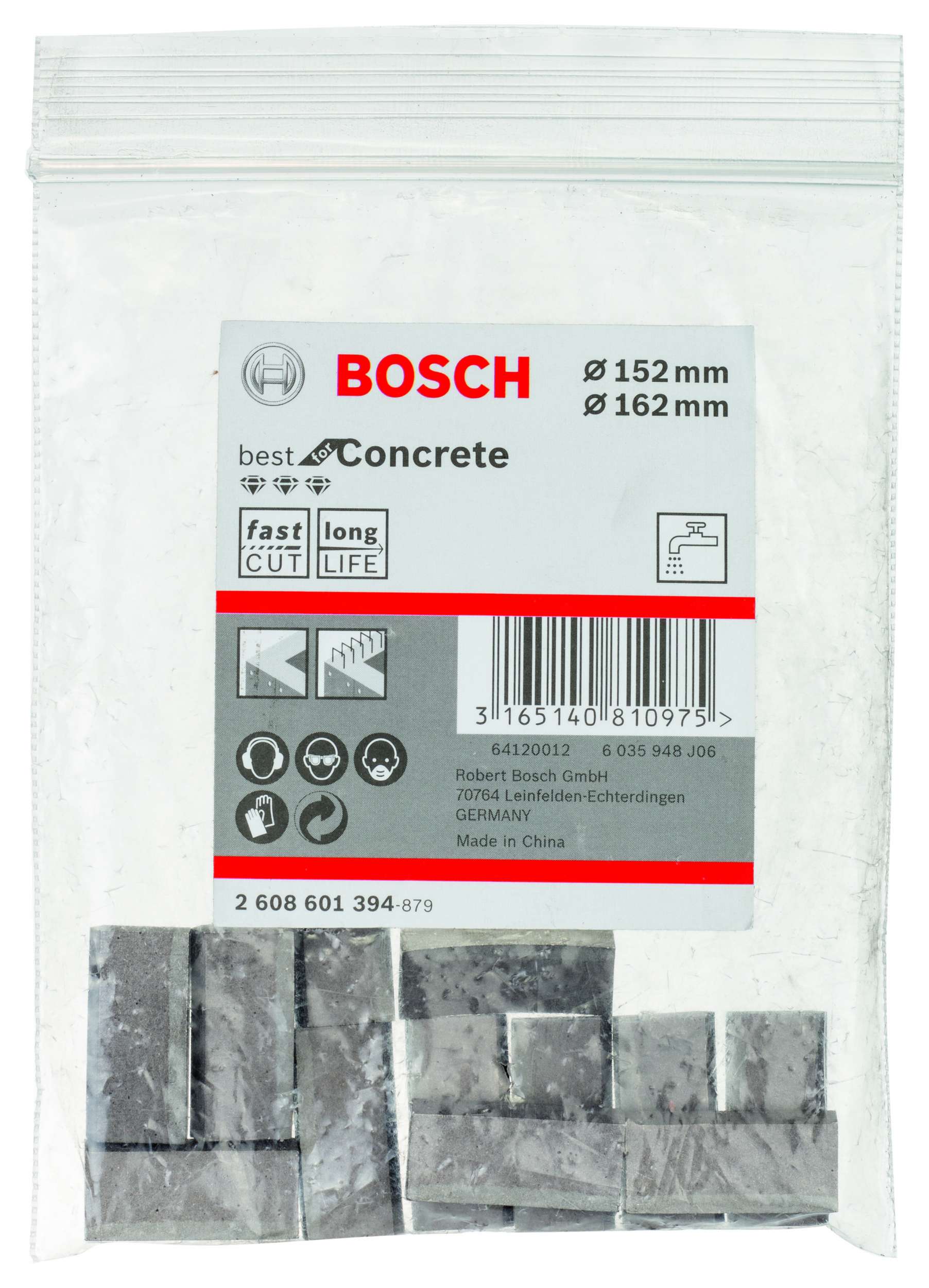 Bosch - Best Serisi Elmas Sulu Karot Uç Segmanı 152-162 mm İçin 12 Parça