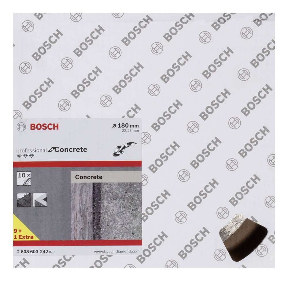 Bosch - Standard Seri Beton İçin, 9+1 Elmas Kesme Diski Set 180 mm