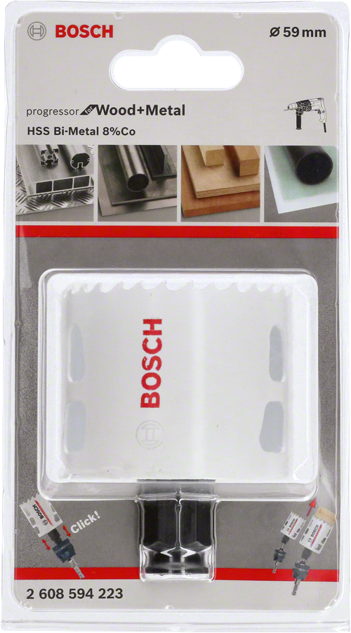 Bosch - Yeni Progressor Serisi Ahşap ve Metal için Delik Açma Testeresi (Panç) 59 mm
