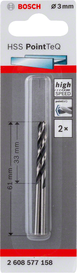 Bosch - HSS-PointeQ Metal Matkap Ucu 3,0 mm 2'li