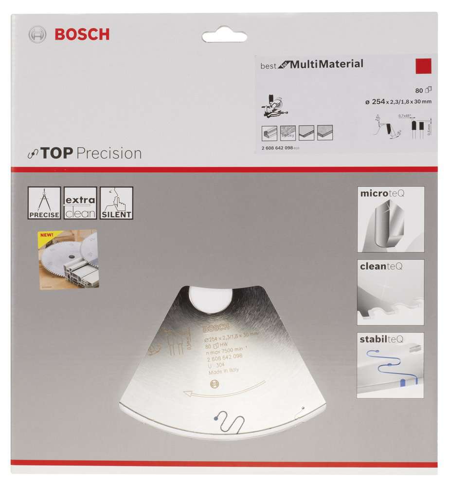Bosch - Best Serisi Hassas Kesim Çoklu Malzeme için Daire Testere Bıçağı 254*30 mm 80 Diş
