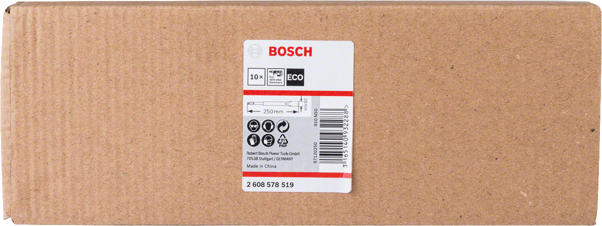 Bosch - Ekonomik Seri Yassı Keski SDS-Plus 250*20 mm 10'lu