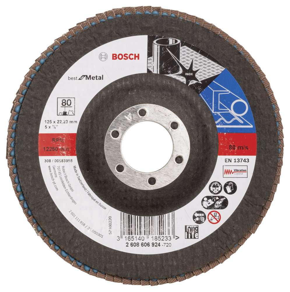 Bosch - 125 mm 80 Kum Best Serisi Metal Flap Disk