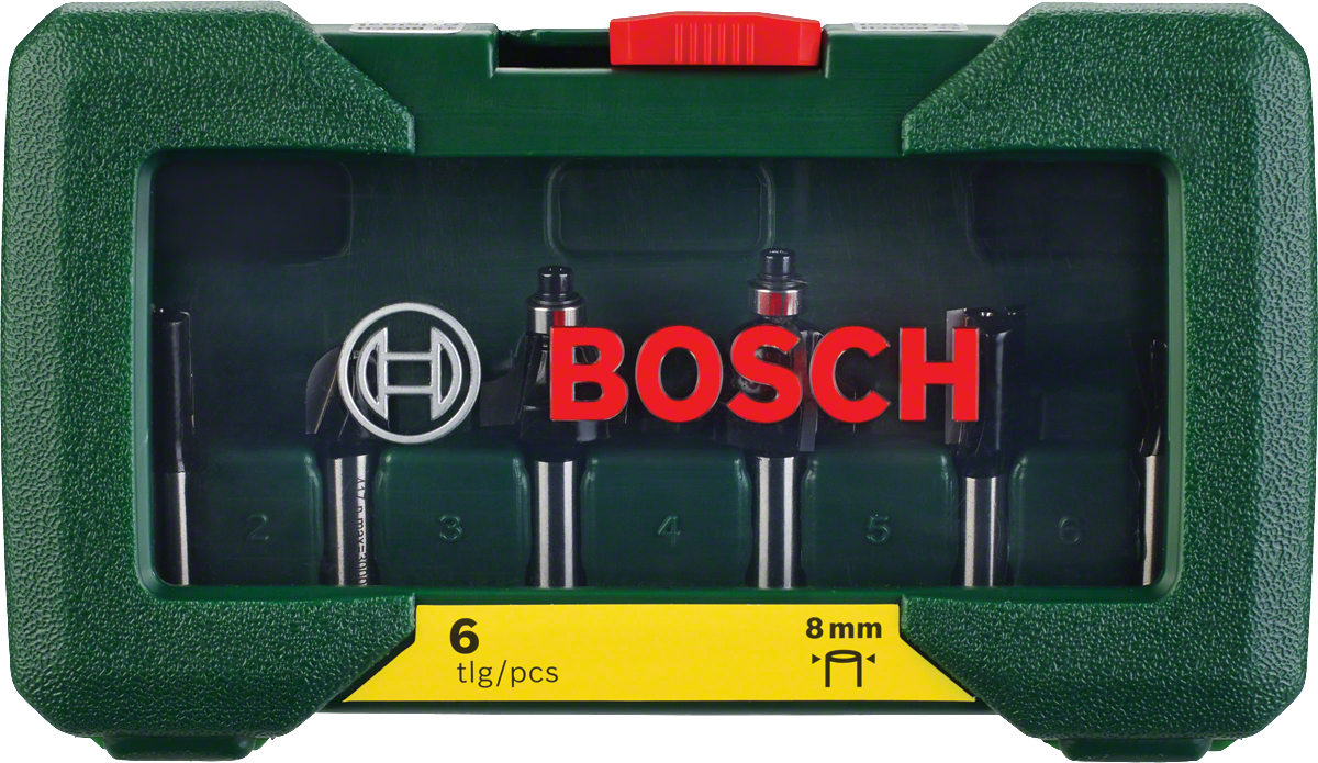 Bosch - 6 Parça Freze Seti 8 mm Şaftlı