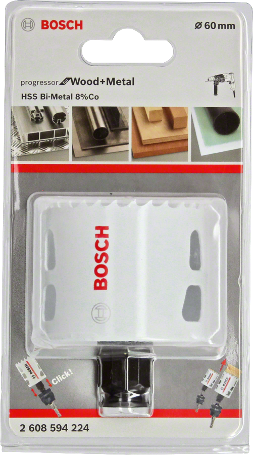 Bosch - Yeni Progressor Serisi Ahşap ve Metal için Delik Açma Testeresi (Panç) 60 mm