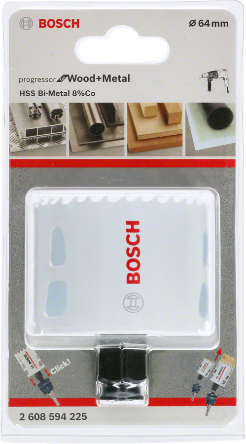 Bosch - Yeni Progressor Serisi Ahşap ve Metal için Delik Açma Testeresi (Panç) 64 mm