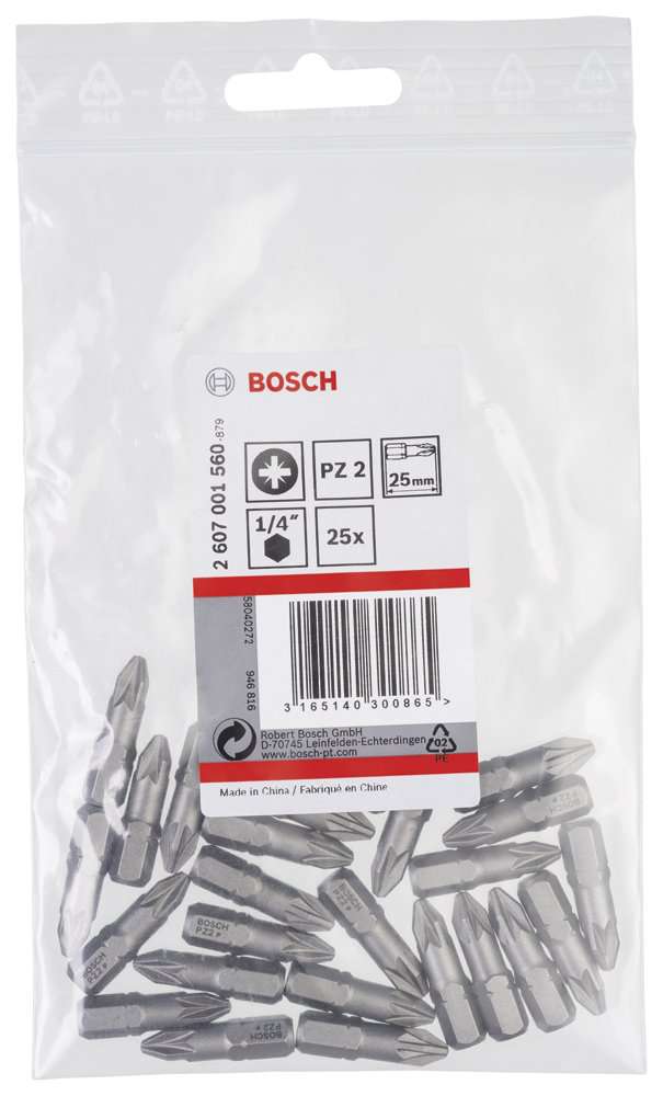 Bosch - Extra Hard Serisi Vidalama Ucu PZ 2*25 mm 25'li