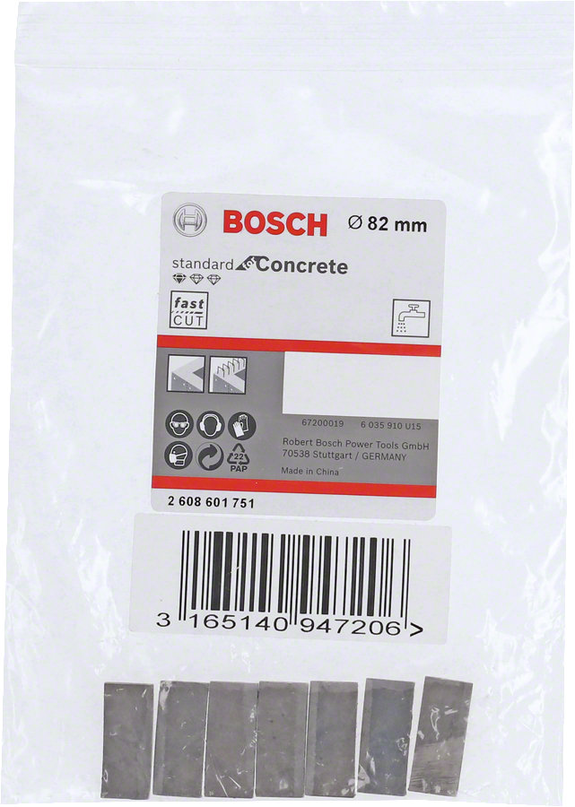 Bosch - Standard Seri Sulu Elmas Karot Ucu Segmanı 82mm 1 1/4'' 7'li