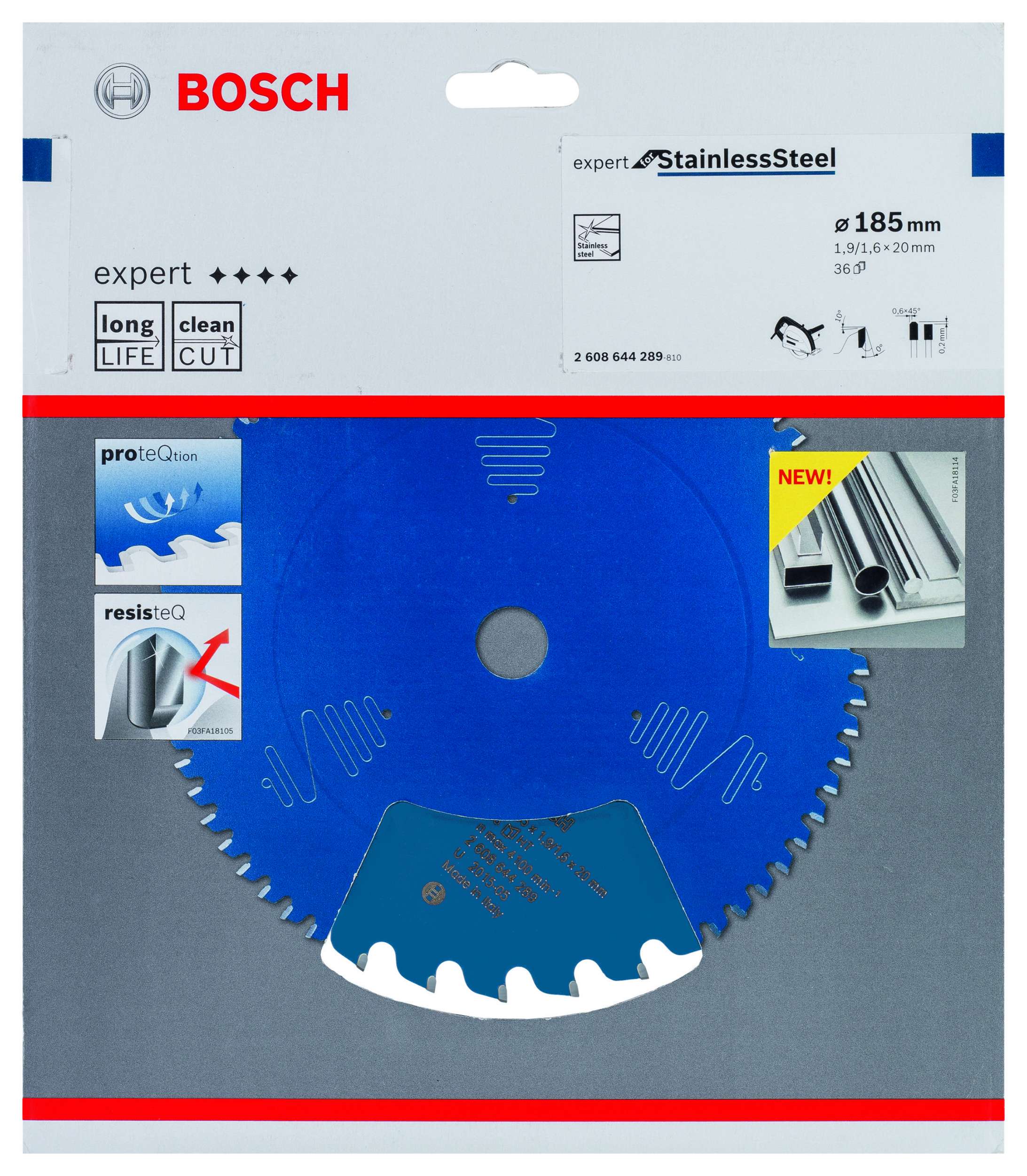 Bosch - Expert Serisi Paslanmaz Çelik için Daire Testere Bıçağı 185*20 mm 36 Diş