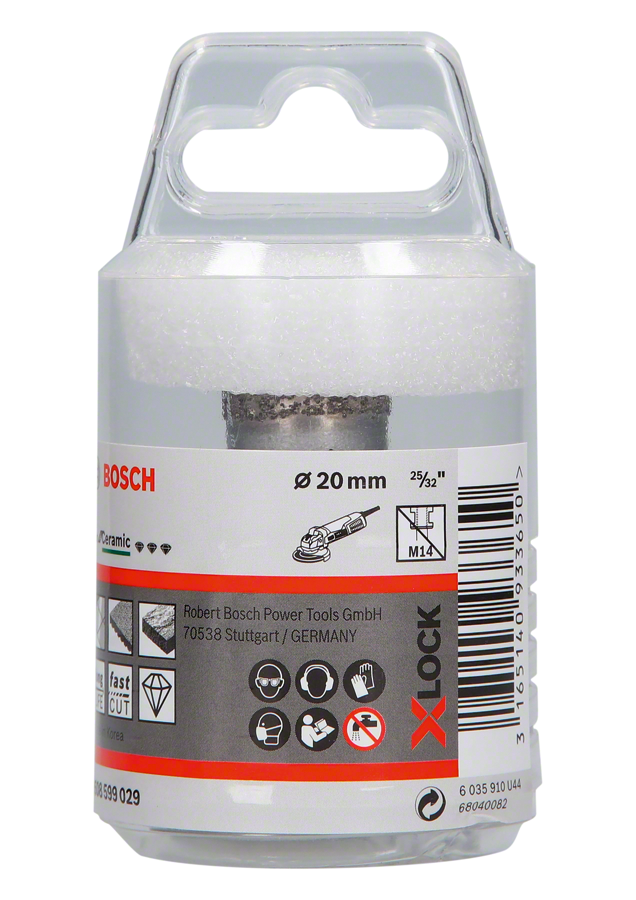 Bosch - X-LOCK - Best Serisi, Taşlama İçin Seramik Kuru Elmas Delici 20*35 mm