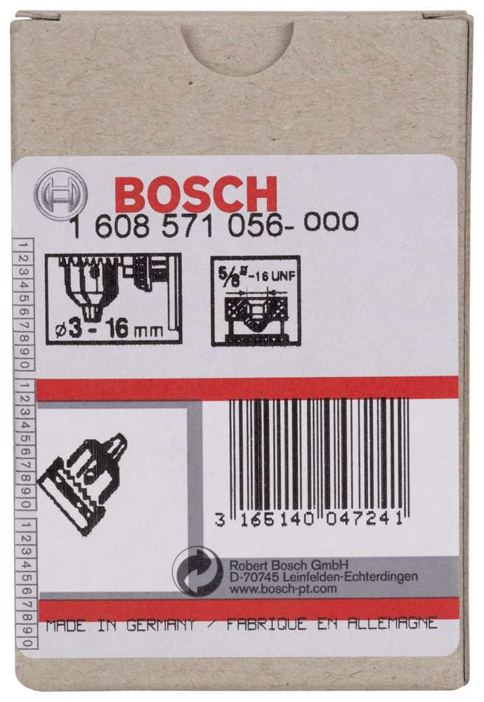 Bosch - 3-16 mm - 5/8''-16 Anahtarlı Mandren