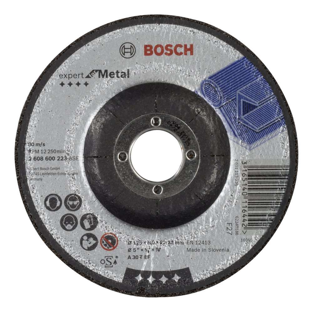 Bosch - 125*6,0 mm Expert Serisi Bombeli Metal Taşlama Diski (Taş)
