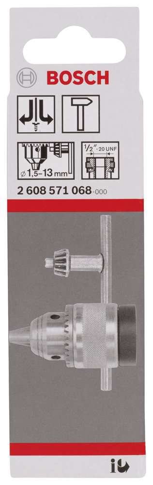 Bosch - 1/2''-20 - 1,5-13 mm Anahtarlı Mandren