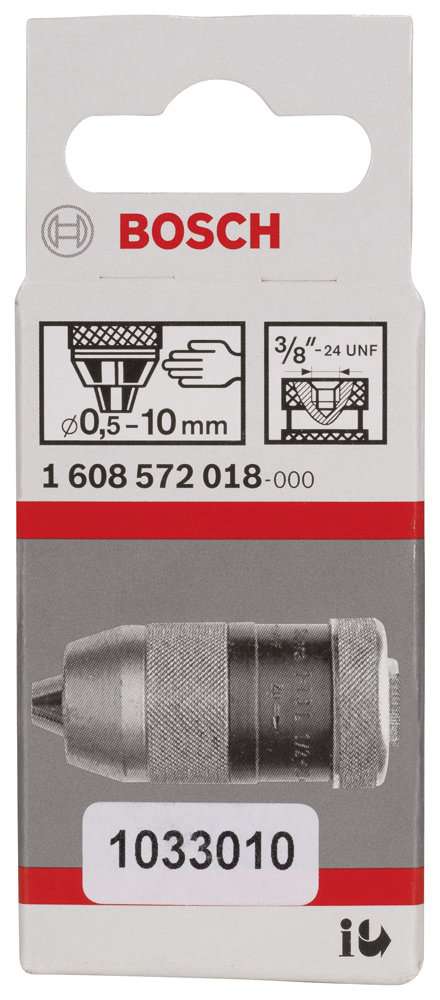 Bosch - 0,5-10 mm - 3/8''-24 Anahtarsız Mandren