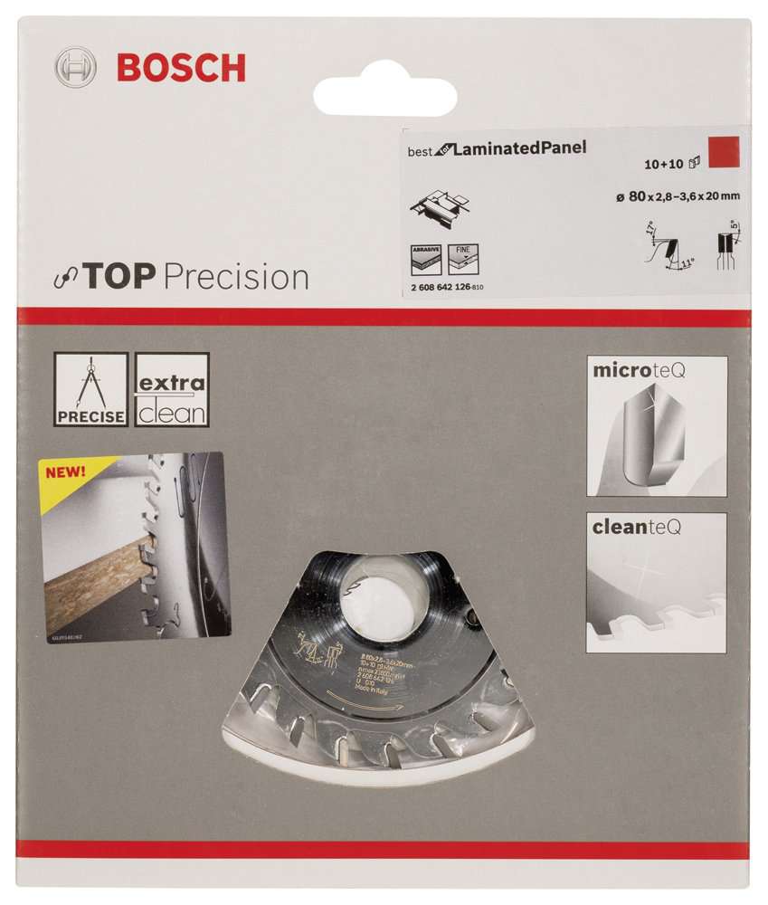 Bosch - Best Serisi Hassas Kesim Lamine Panel için Ön Çizme Bıçağı 80*20 mm 10+10 Diş