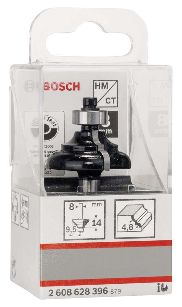 Bosch - Standard Seri Ahşap İçin Çift Oluklu Sert Metal Kenar Biçimlendirme Frezesi 8*9,5*57 mm