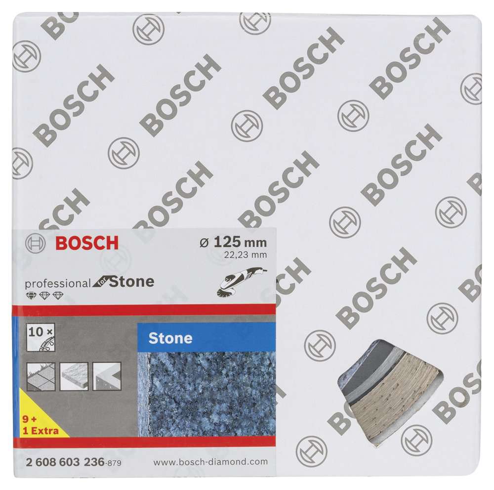 Bosch - Standard Seri Taş İçin, 9+1 Elmas Kesme Diski Set 125mm