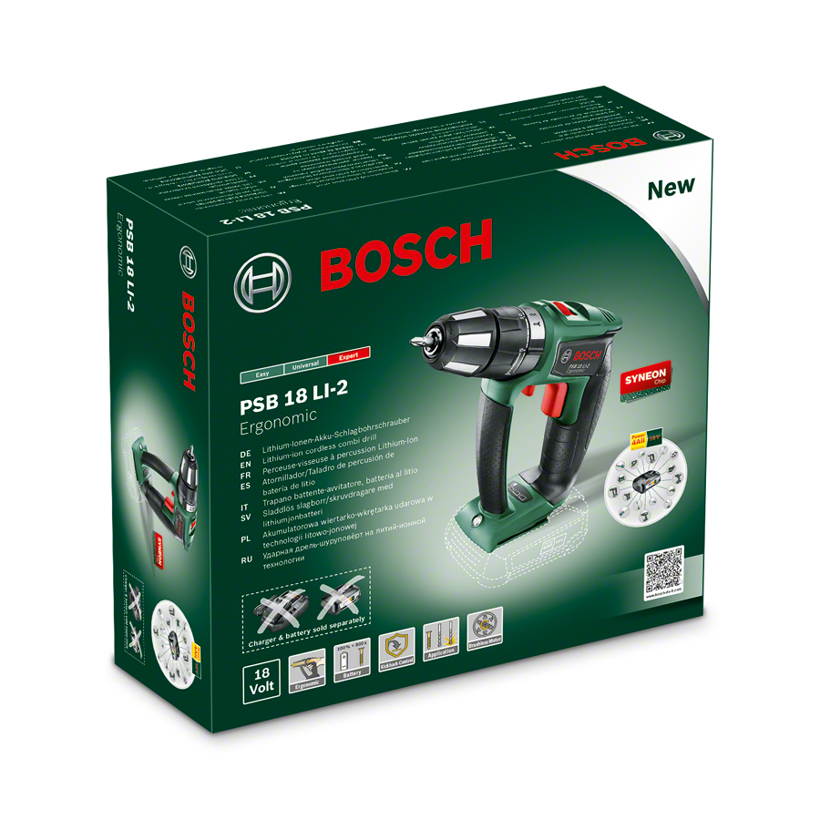 Bosch PSB 18 LI-2 ERGO Akülü Darbeli Delme Vidalama Makinesi (Solo)