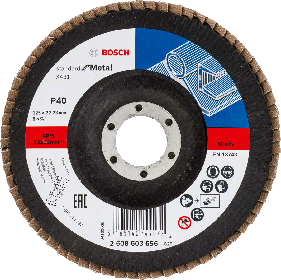 Bosch - 125 mm 40 Kum Standard Seri AlOX Flap Disk