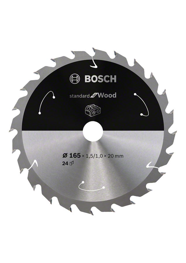 Bosch - Standard for Serisi Ahşap için Akülü Daire Testere Bıçağı 165*20 mm 24 Diş