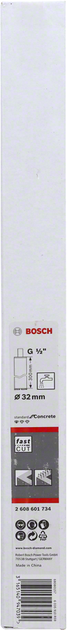 Bosch - Standard Seri Beton İçin 1/2'' Girişli Sulu Elmas Karot Ucu 32mm