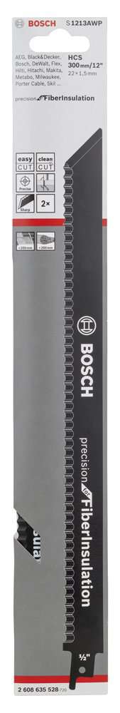 Bosch - Precision for Serisi Elyaflı Yalıtım Malzemeleri için Panter Testere Bıçağı S 1213 AWP