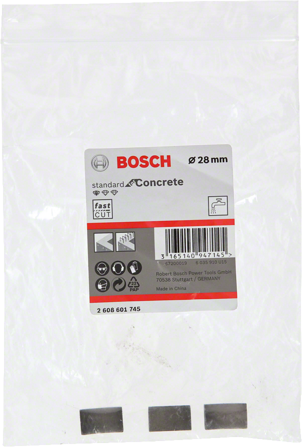 Bosch - Standard Seri Sulu Elmas Karot Ucu Segmanı 28mm G1/2'' 3'lü