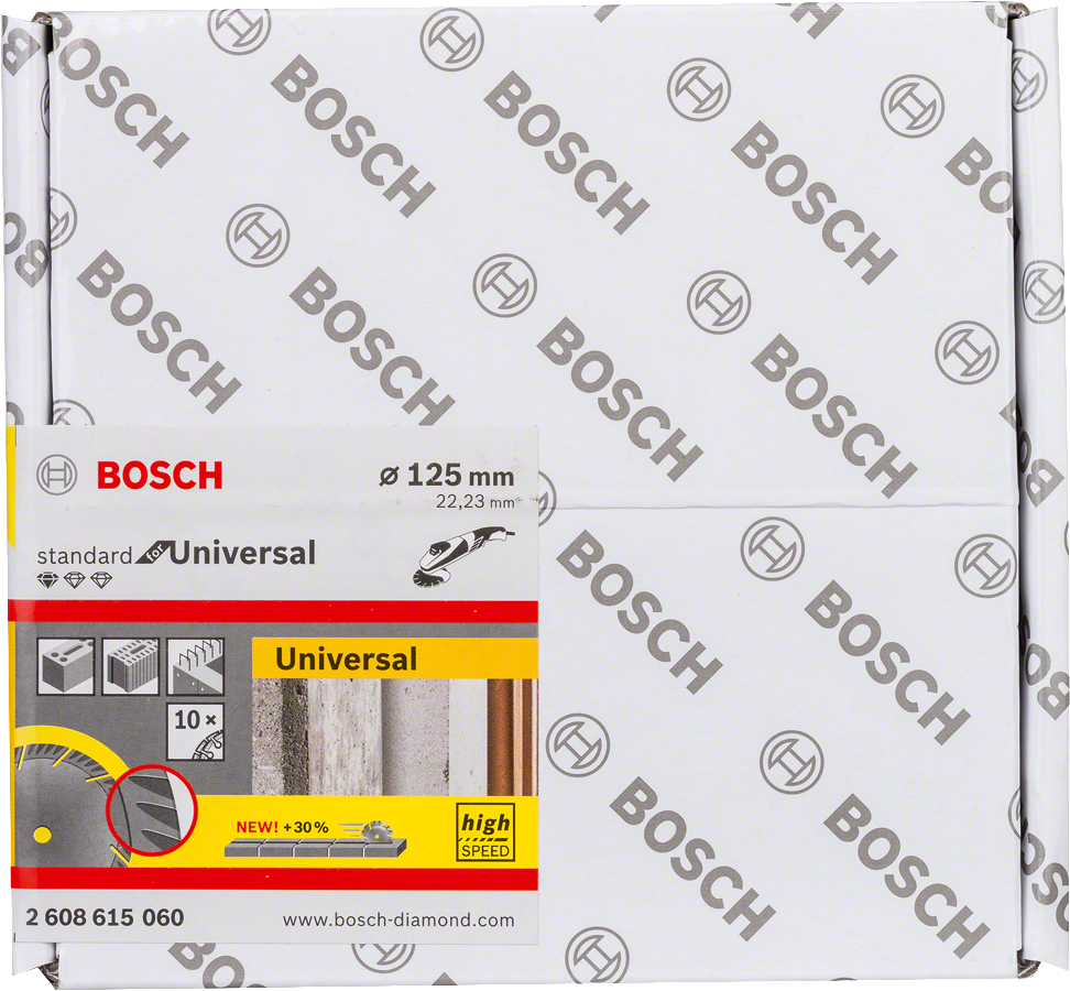 Bosch - Standard Seri Genel Yapı Malzemeleri İçin Elmas Kesme Diski 125 mm 10'lu  Paket
