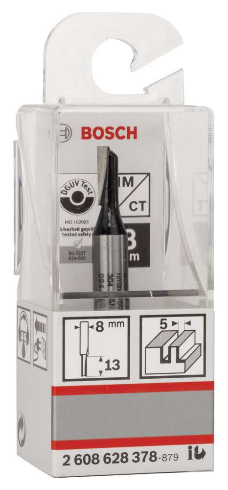 Bosch - Standard Seri Ahşap İçin Tek Oluklu, Sert Metal Düz Freze Ucu 8*5*51 mm