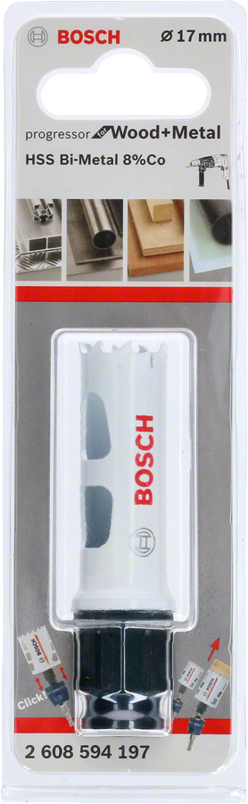 Bosch - Yeni Progressor Serisi Ahşap ve Metal için Delik Açma Testeresi (Panç) 17 mm