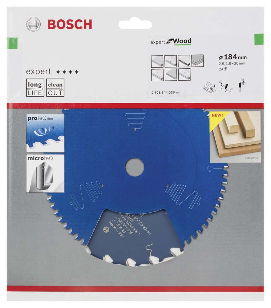 Bosch - Expert Serisi Ahşap için Daire Testere Bıçağı 184*20 mm 24 Diş