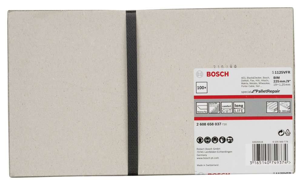 Bosch - Special for Serisi Palet Tamiri için Panter Testere Bıçağı S 1125 VFR 100'lü