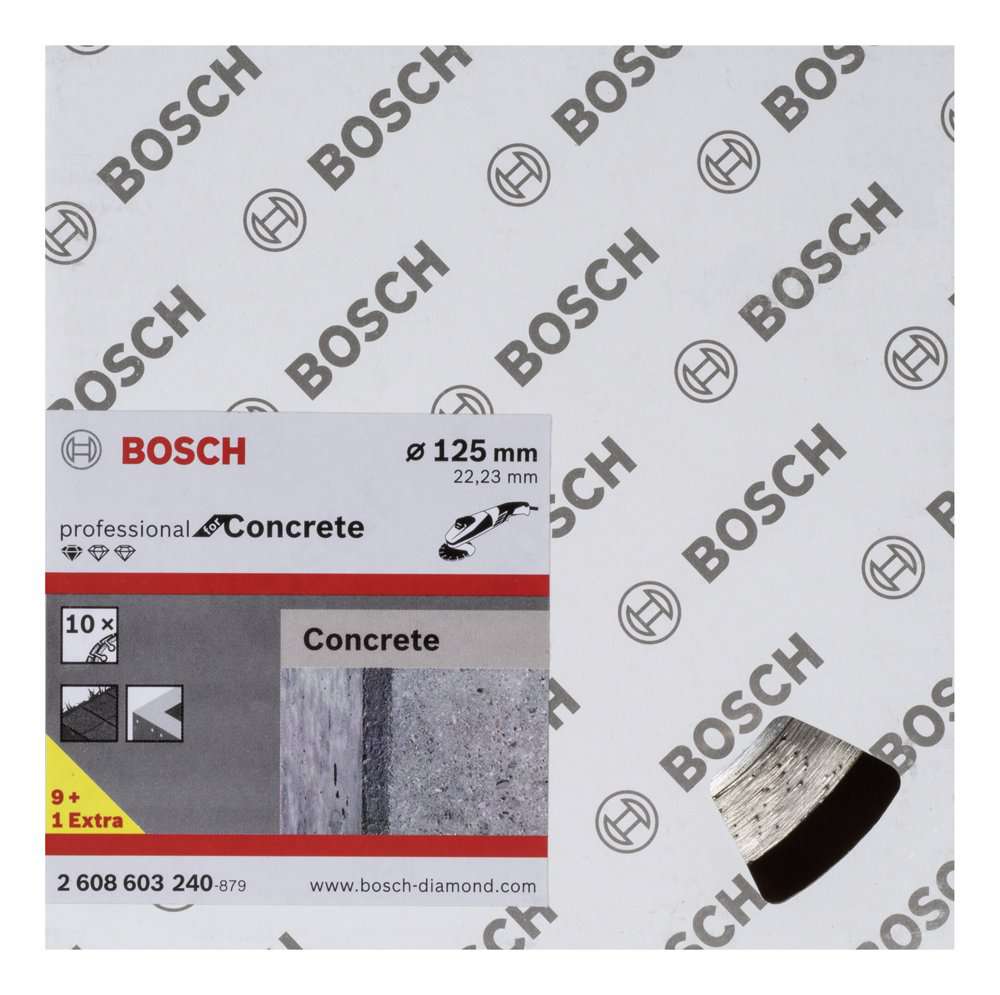 Bosch - Standard Seri Beton İçin, 9+1 Elmas Kesme Diski Set 125 mm